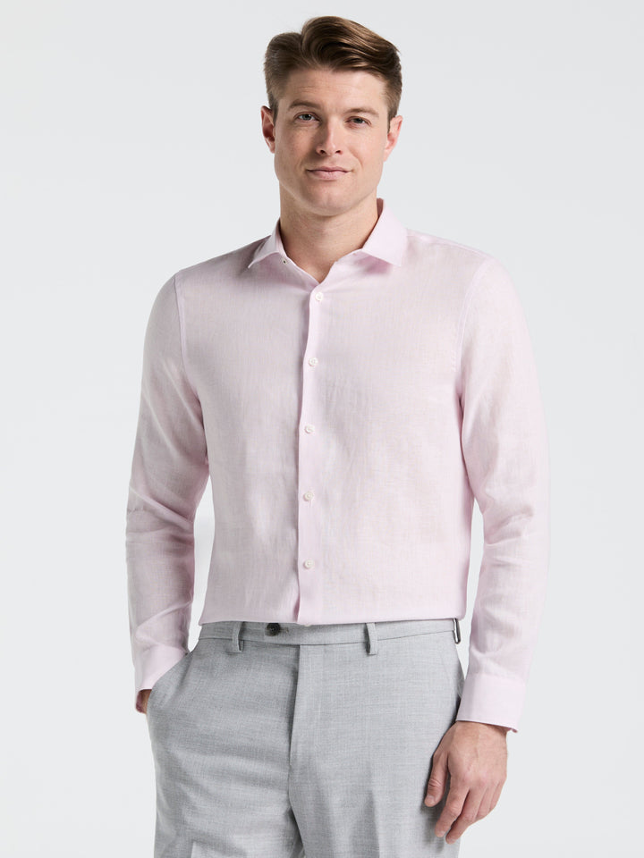Solid Linen Shirt (Orchid Ice) 
