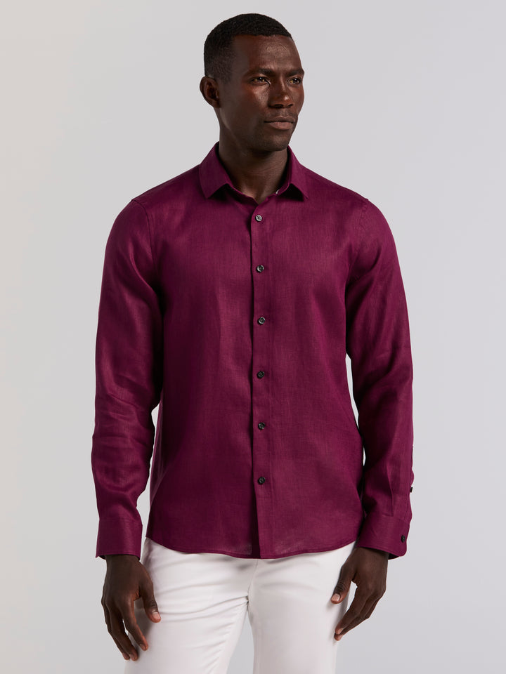 Solid Linen Shirt (Potent Purple) 