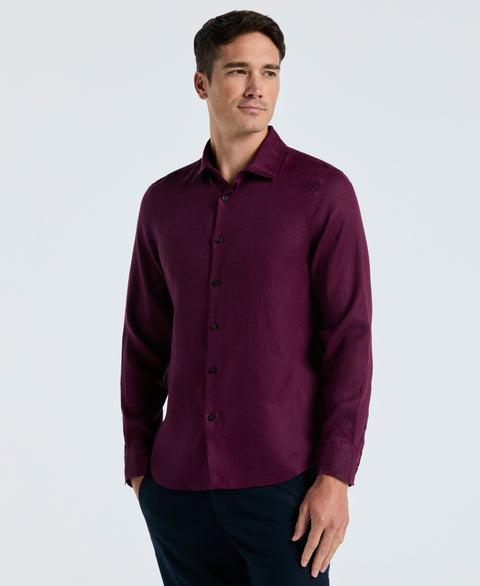 Solid Linen Shirt (Potent Purple) 