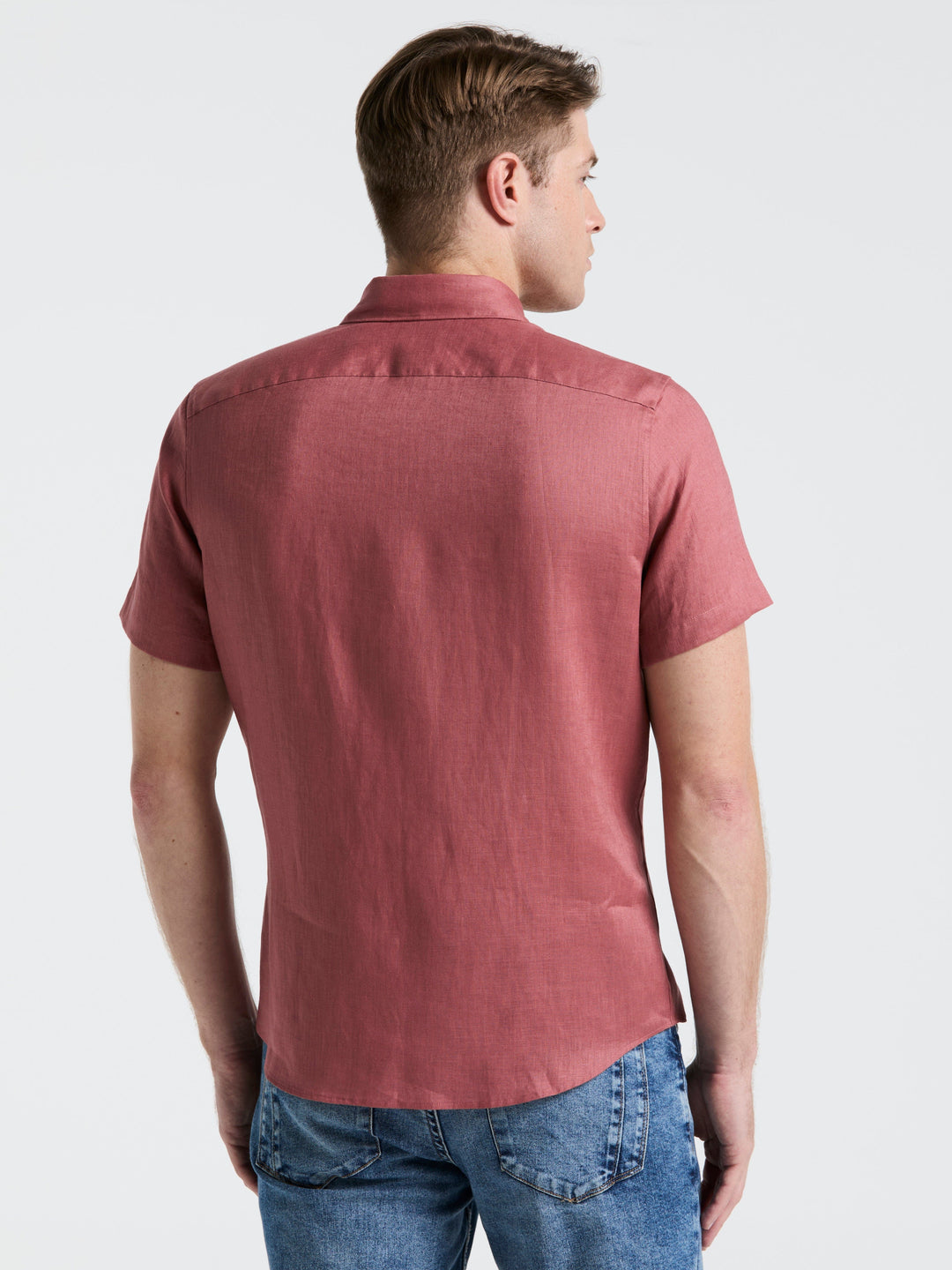 Solid Linen Shirt (Withered Rose) 