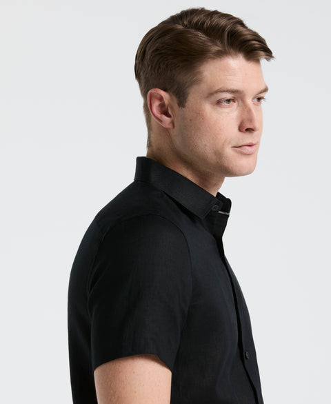 Solid Linen Shirt (Black) 