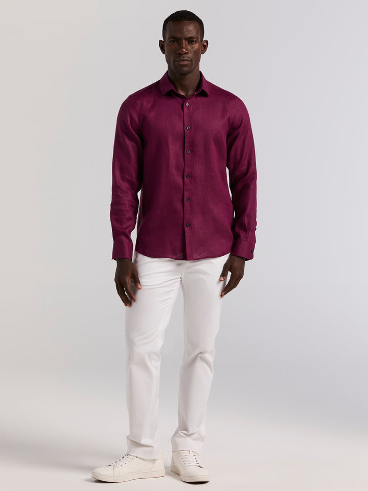 Solid Linen Shirt (Potent Purple) 