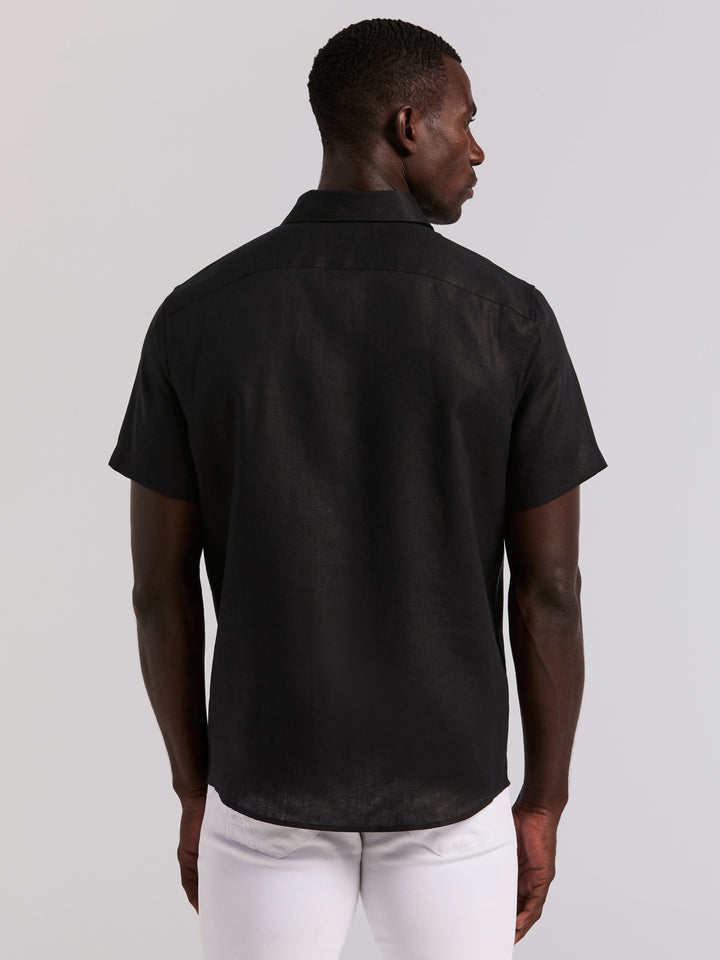 Solid Linen Shirt (Black) 