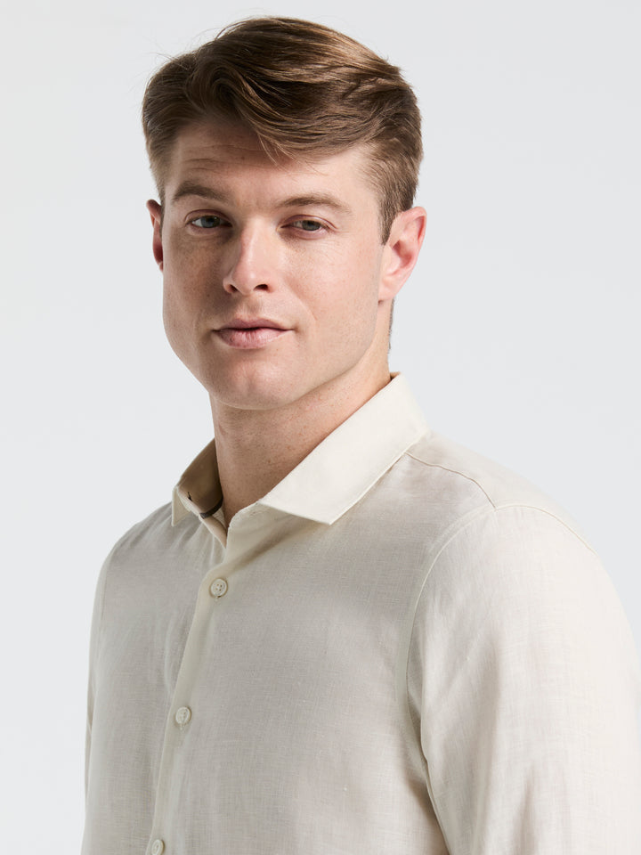 Solid Linen Shirt (Natural Linen) 