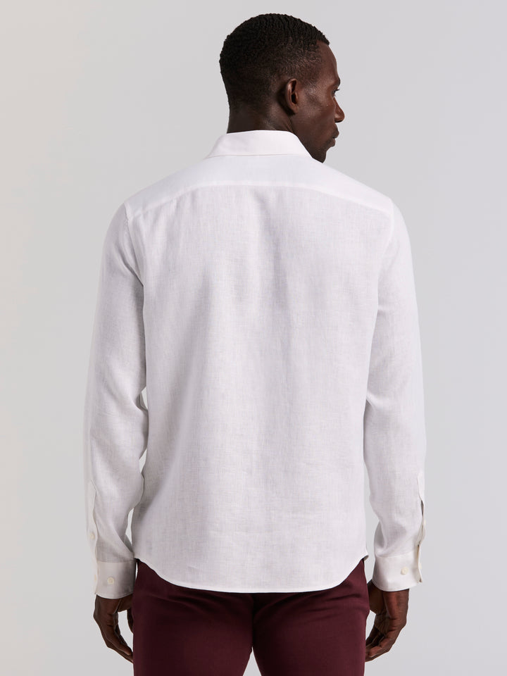 Solid Linen Shirt (Bright White) 