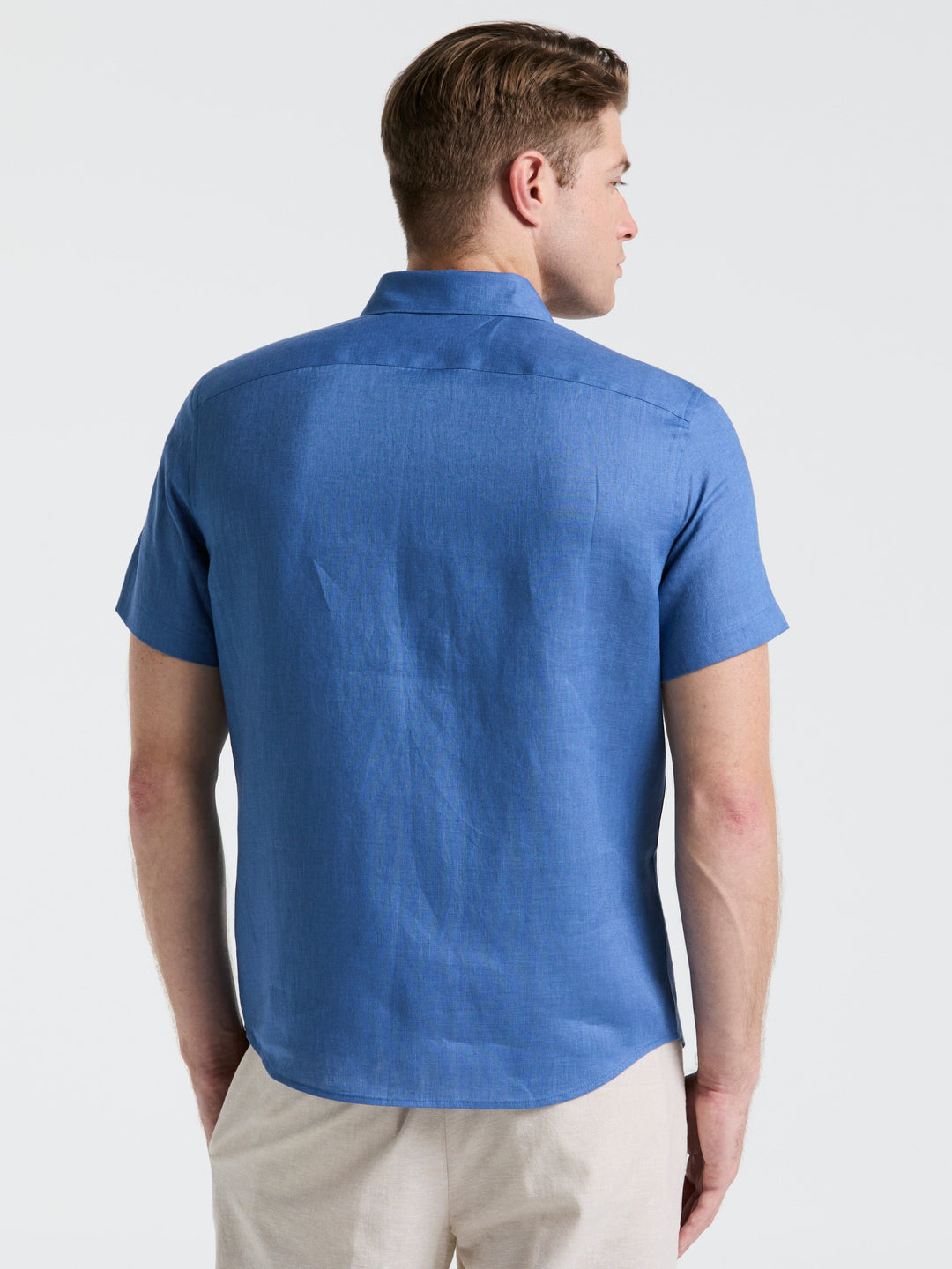 Solid Linen Shirt (Dutch Blue) 