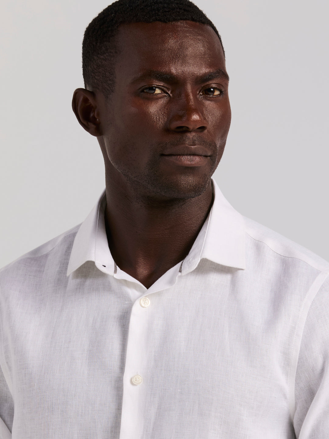 Solid Linen Shirt (Bright White) 
