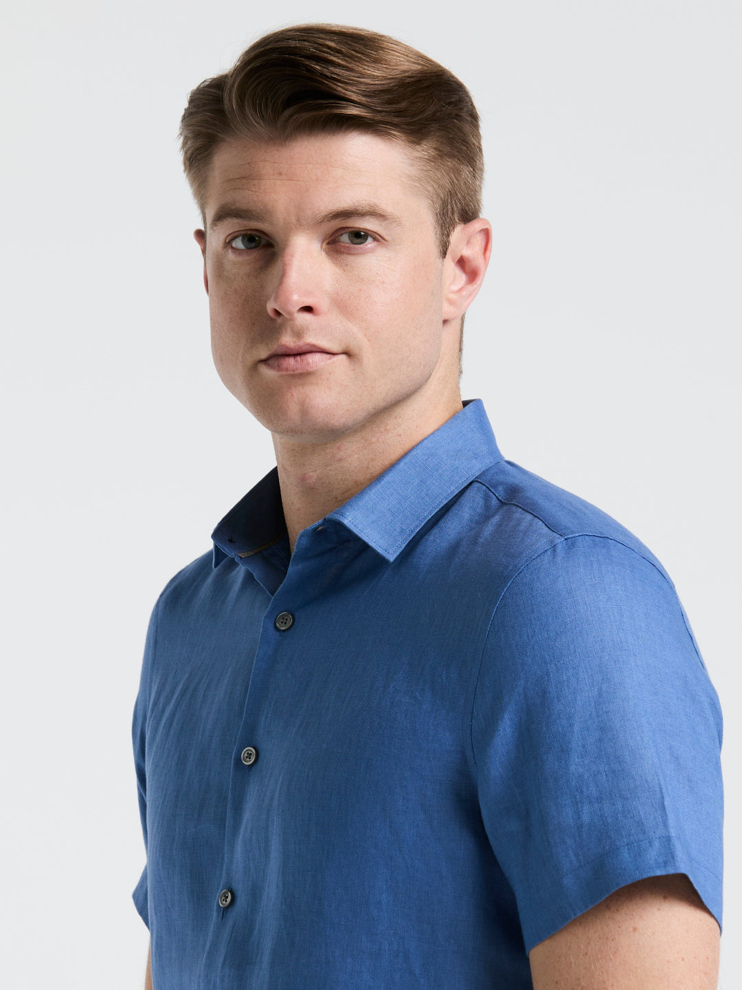 Solid Linen Shirt (Dutch Blue) 