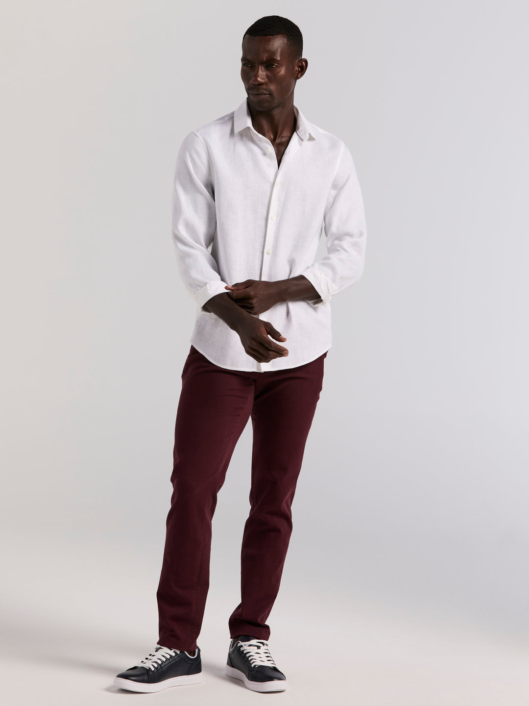 Solid Linen Shirt (Bright White) 
