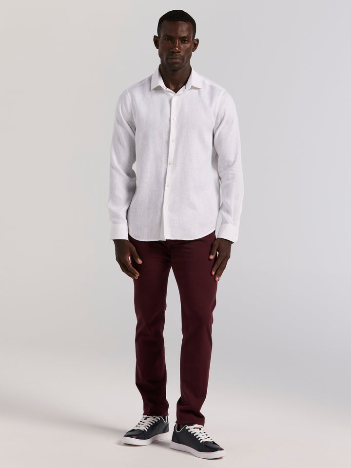 Solid Linen Shirt (Bright White) 
