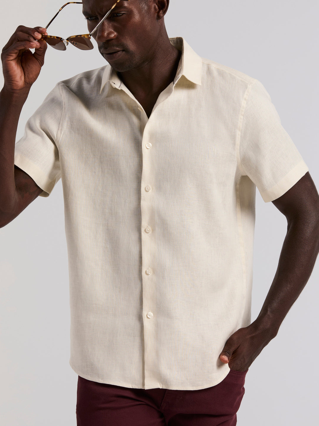 Solid Linen Shirt (Natural Linen) 