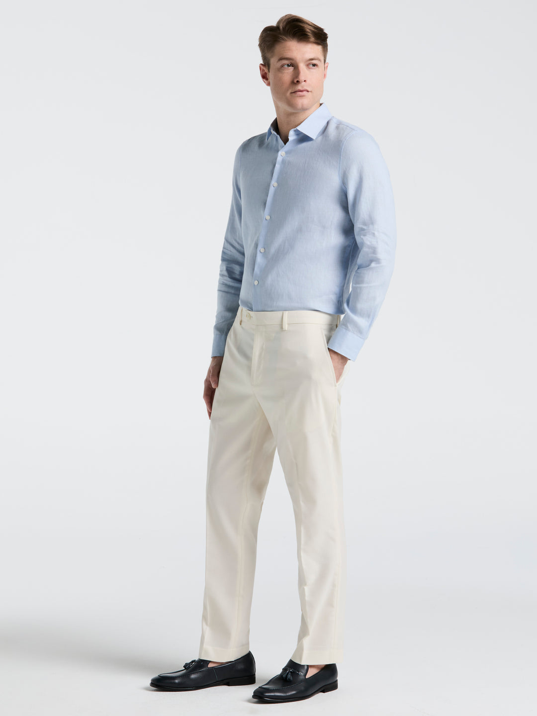 Solid Linen Shirt (Kentucky Blue) 