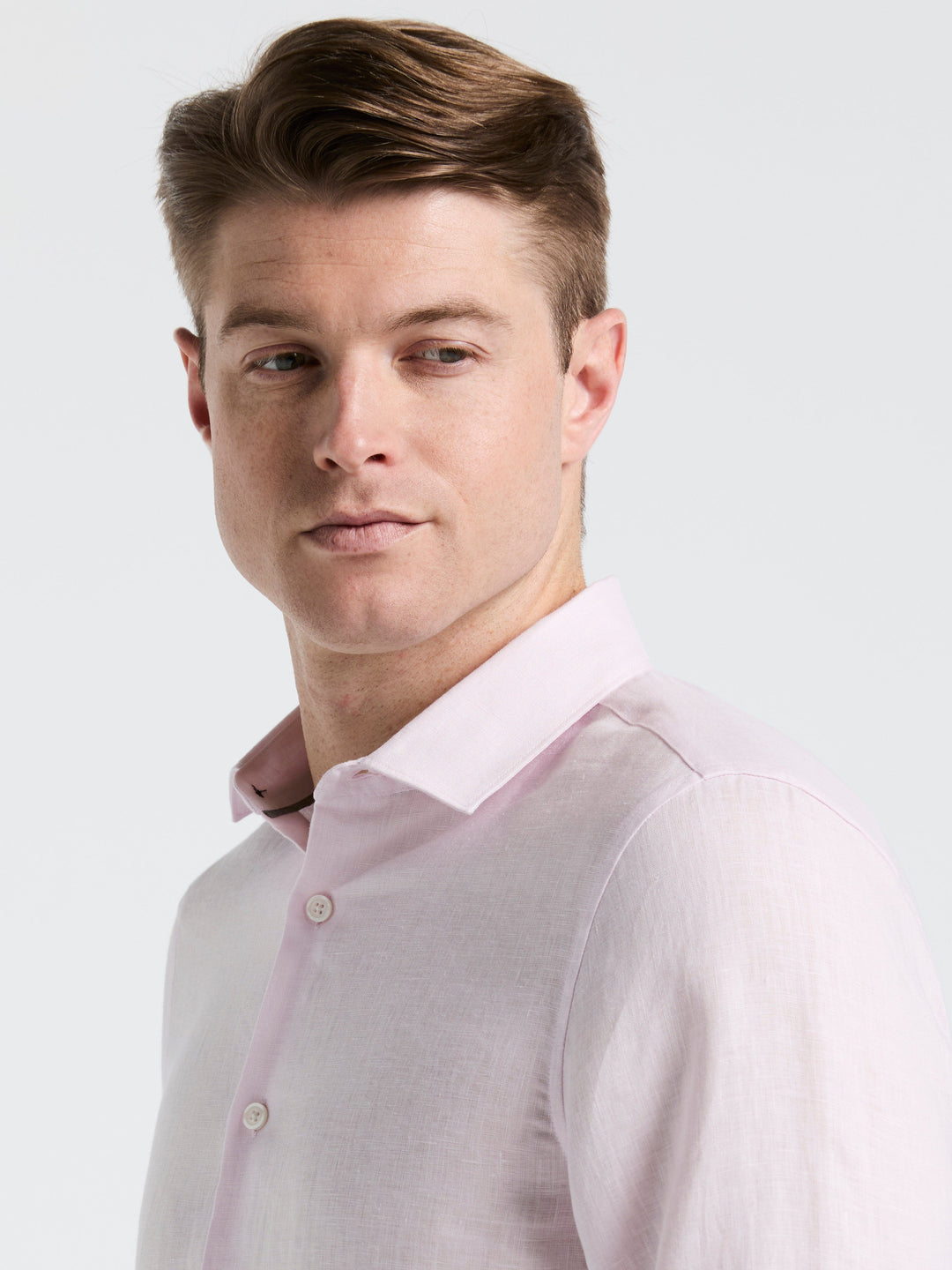 Solid Linen Shirt (Orchid Ice) 