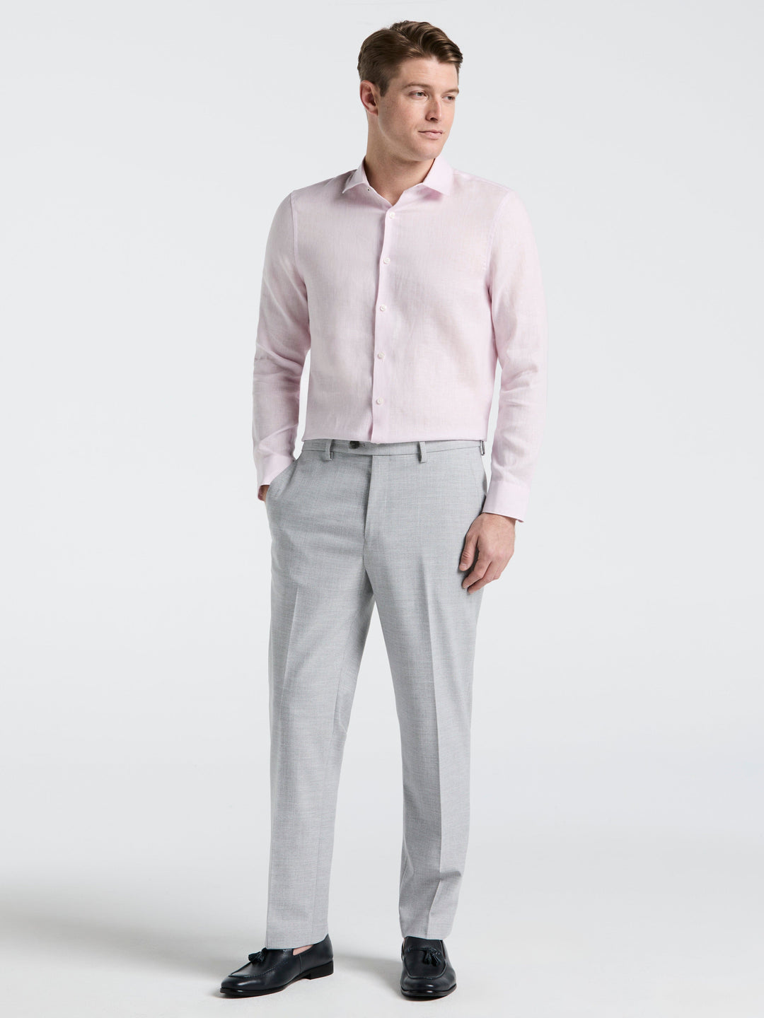Solid Linen Shirt (Orchid Ice) 