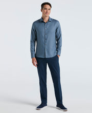 Solid Linen Shirt (Blue Mirage) 