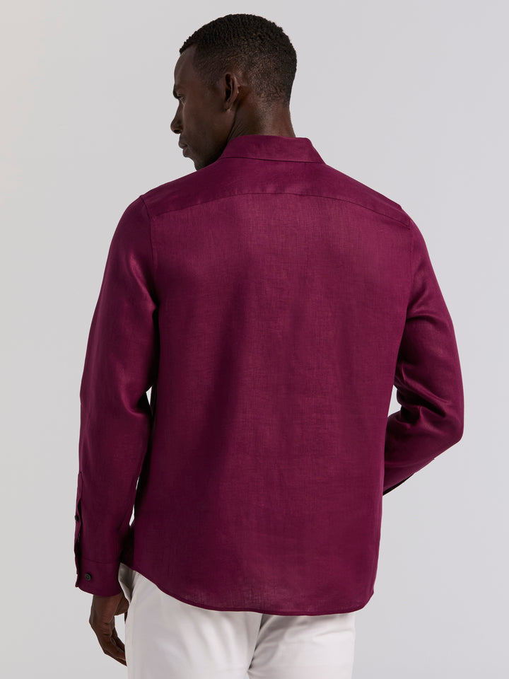 Solid Linen Shirt (Potent Purple) 