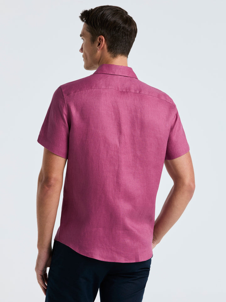 Solid Linen Shirt (Damson) 