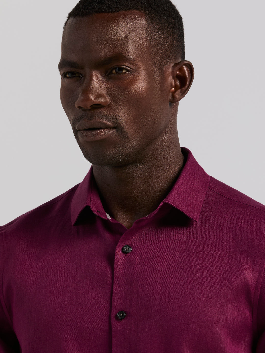 Solid Linen Shirt (Potent Purple) 
