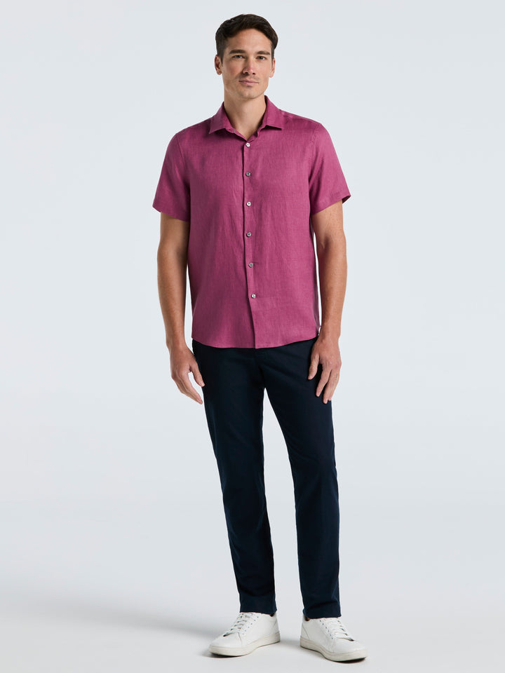 Solid Linen Shirt (Damson) 