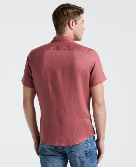 Solid Linen Shirt (Withered Rose) 