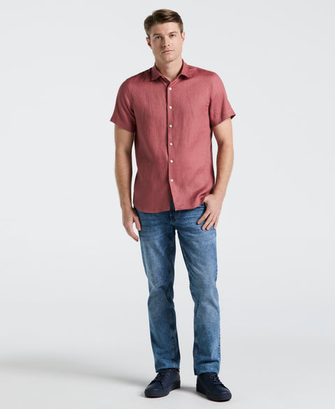 Solid Linen Shirt (Withered Rose) 