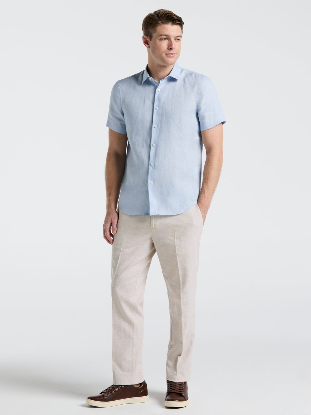 Solid Linen Shirt (Kentucky Blue) 
