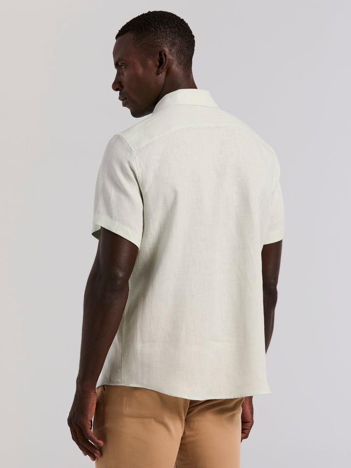 Solid Linen Shirt (Sprout Green) 