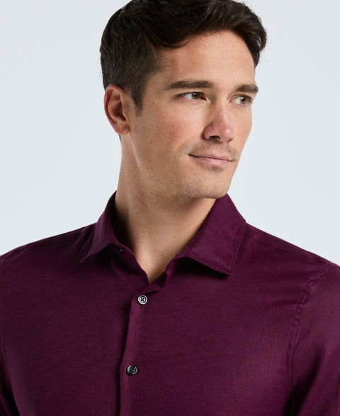 Solid Linen Shirt (Potent Purple) 