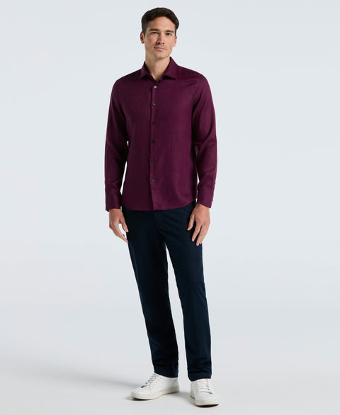Solid Linen Shirt (Potent Purple) 