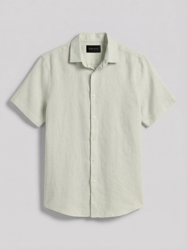 Solid Linen Shirt (Sprout Green) 