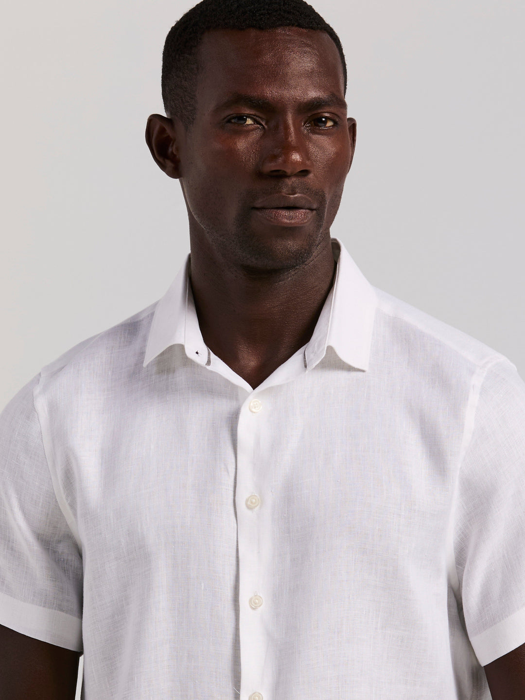 Solid Linen Shirt (Bright White) 