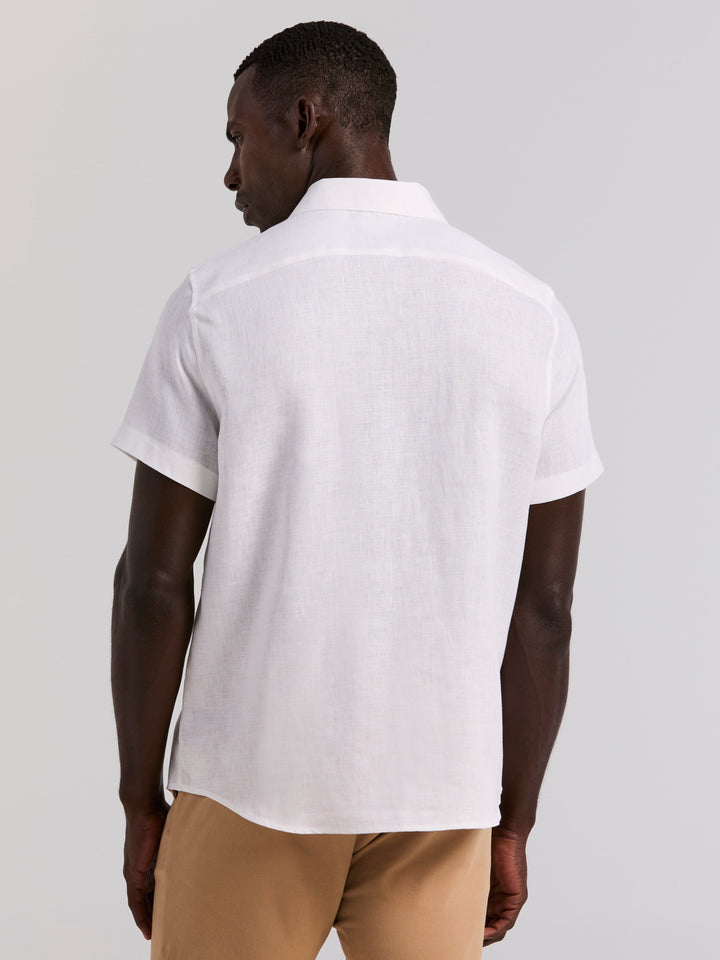 Solid Linen Shirt (Bright White) 