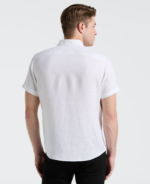 Solid Linen Shirt (Bright White) 