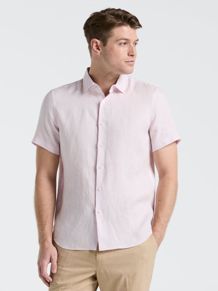 Solid Linen Shirt (Orchid Ice)