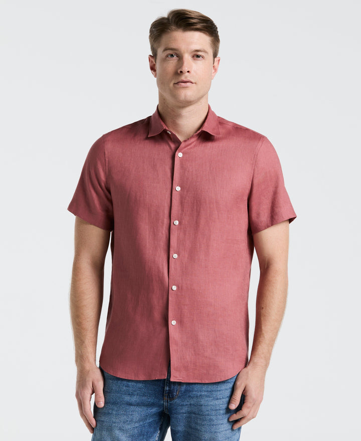 Solid Linen Shirt (Withered Rose)