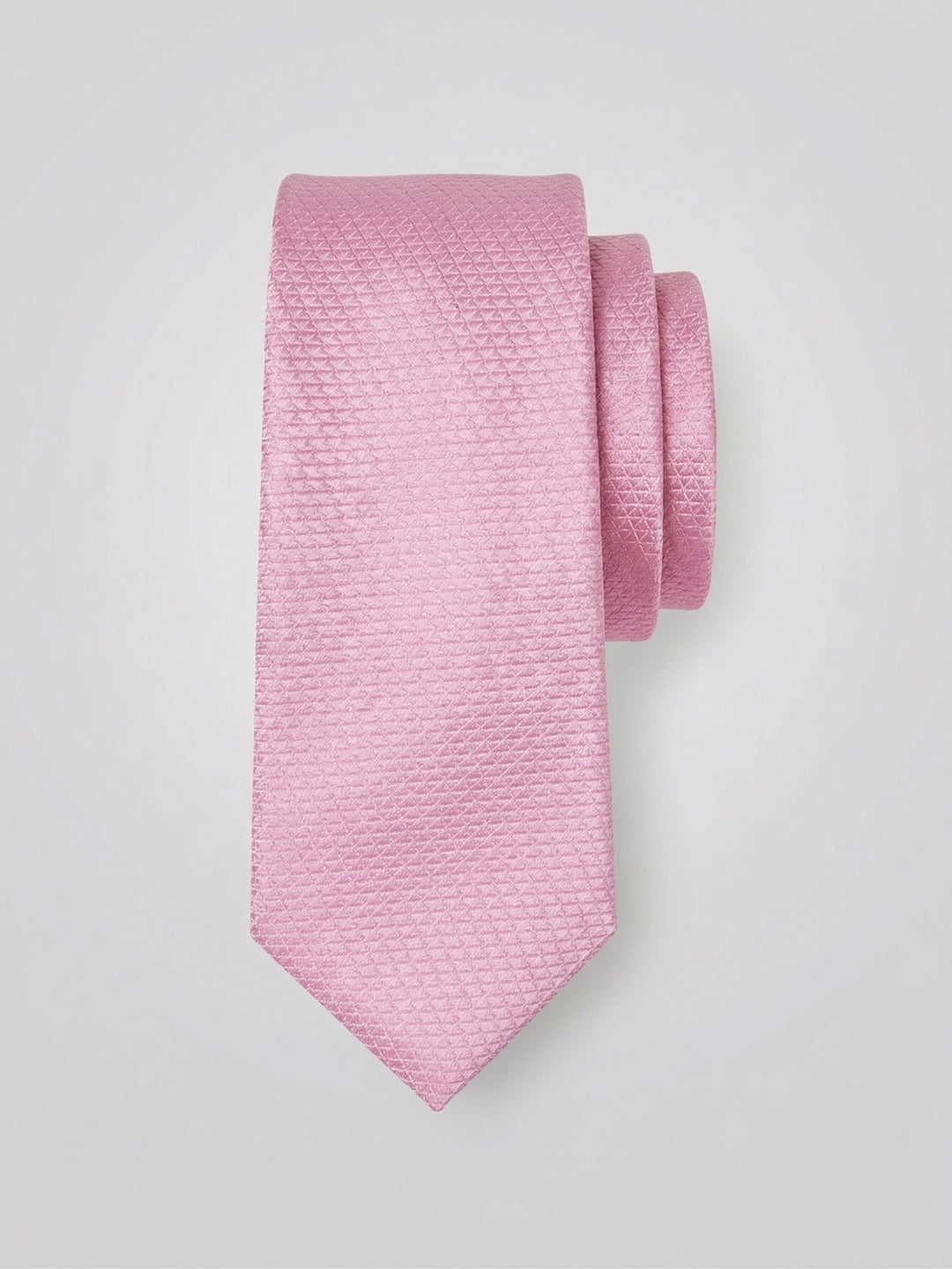 Solid Plain weave Micro Slim Tie (Pink) 