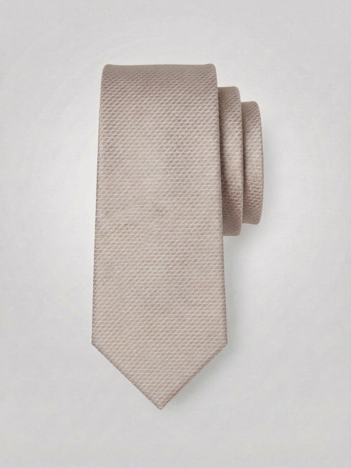 Solid Plain weave Micro Slim Tie (Taupe) 