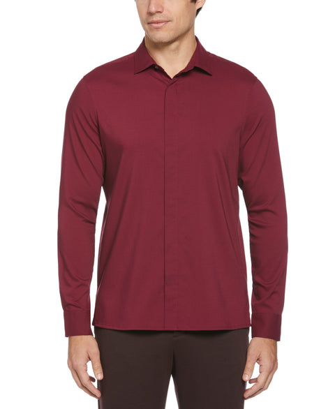 Solid Twill Shirt  (Red Plum) 
