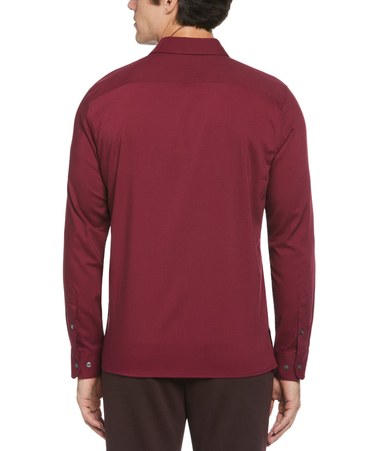 Solid Twill Shirt  (Red Plum) 