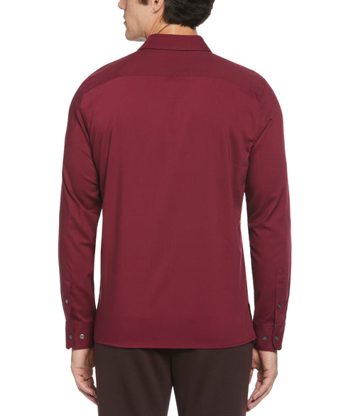 Solid Twill Shirt  (Red Plum) 