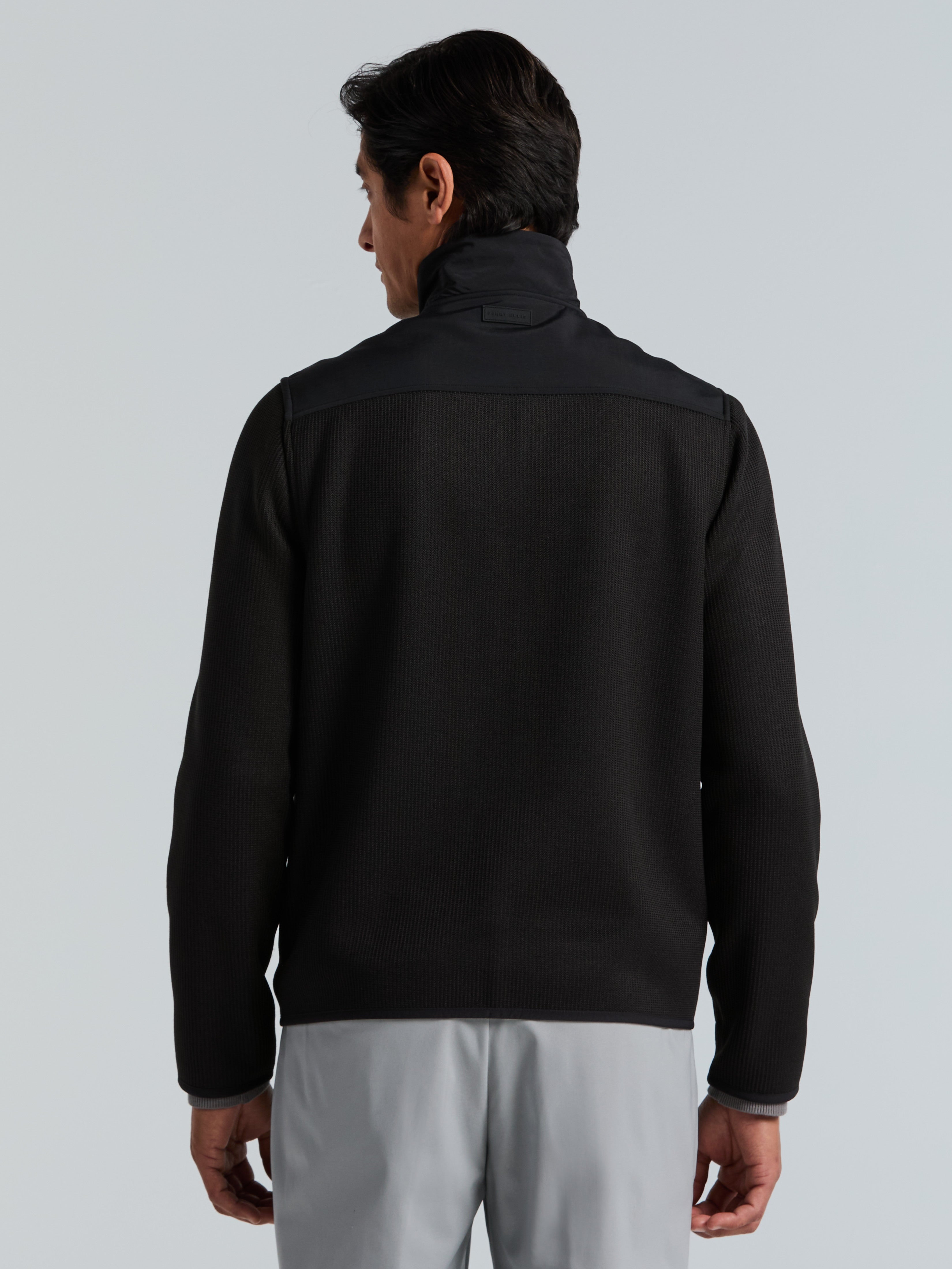 PERRY ELLLS ペリーエリス ジップアップジャケット 黒 XL. Perry Ellis Men's Solid Stretch Full-Zip Fleece Sweater