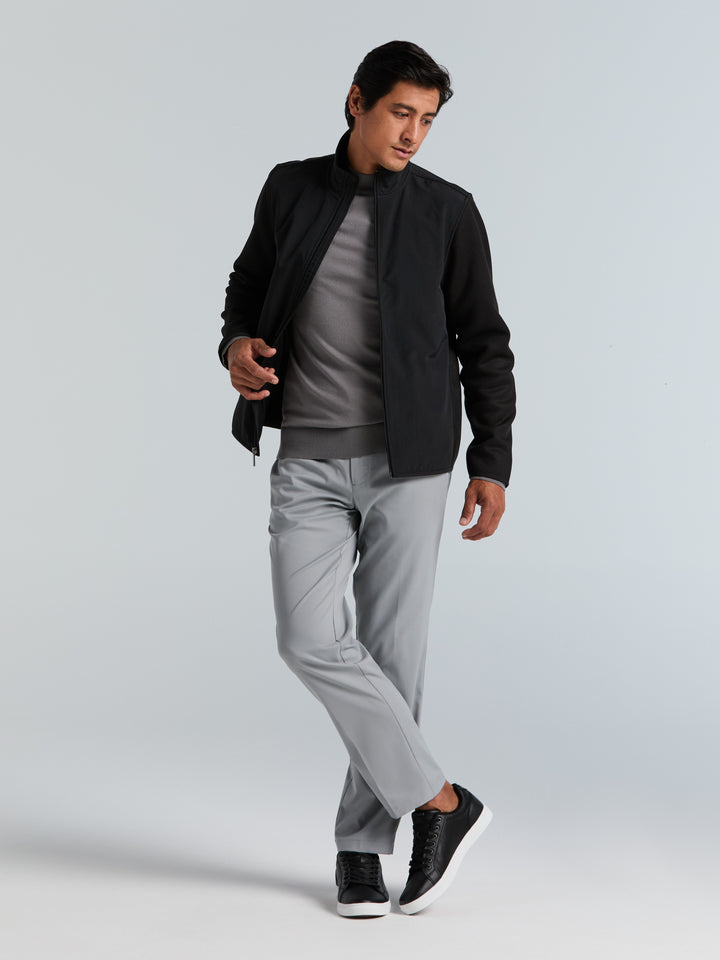 Solid Stretch Full-Zip Fleece Jacket