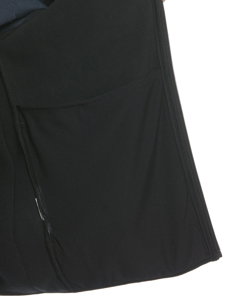 Solid Stretch Full-Zip Fleece Sweater (Black) 