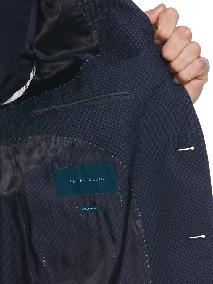 Classic Fit Sport Stretch Suit (Blue/Charcoal) 