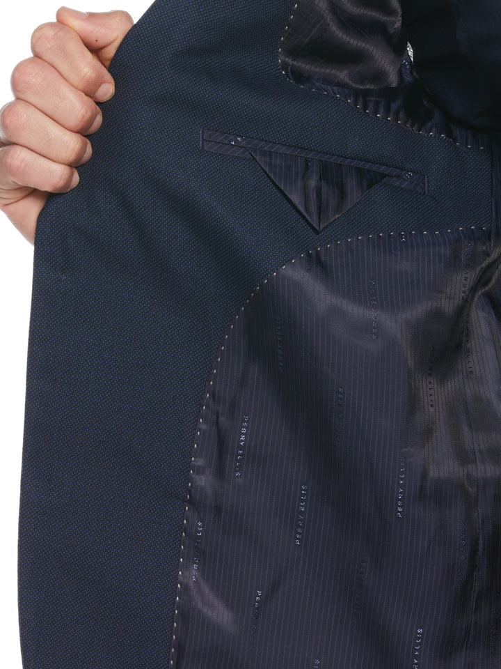 Classic Fit Sport Stretch Suit (Blue/Charcoal) 