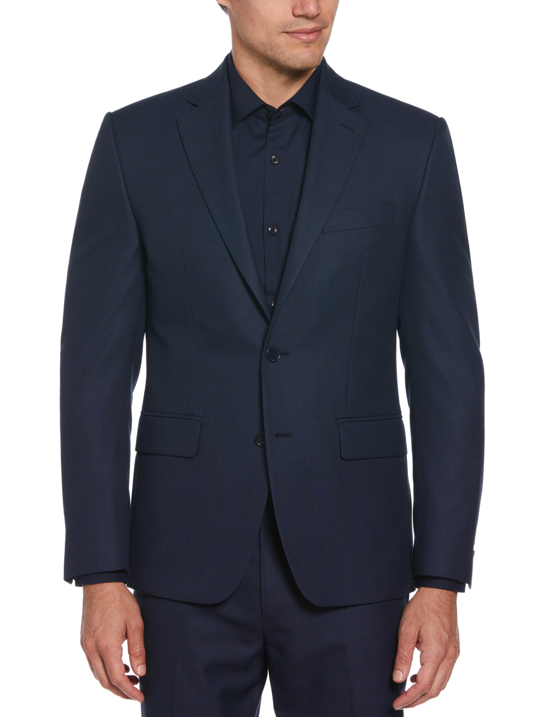Classic Fit Sport Stretch Suit (Blue/Charcoal) 