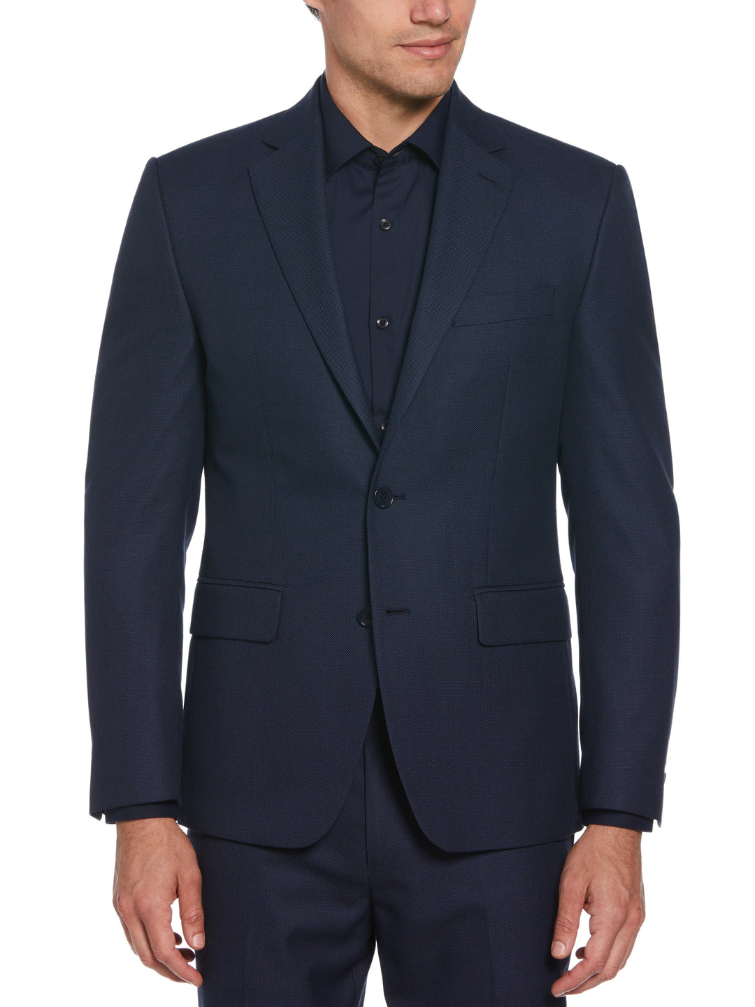 Classic Fit Sport Stretch Suit (Blue/Charcoal) 
