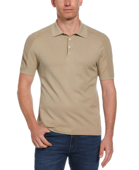 Solid Tech Knit Texture Polo (Aluminum) 