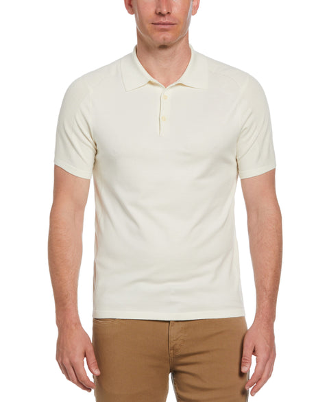 Solid Tech Knit Texure Polo  (Egret) 
