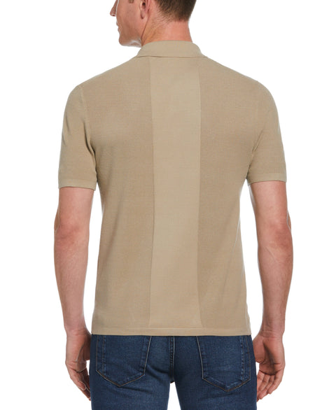 Solid Tech Knit Texture Polo (Aluminum) 